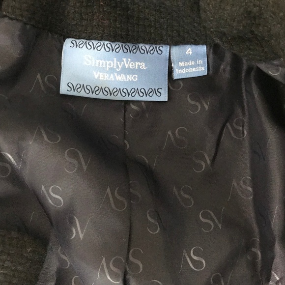 Simply Vera Vera Wang  Navy Blue 3/4 Sleeves Career Blazer Size 4 - Picture 6 of 7